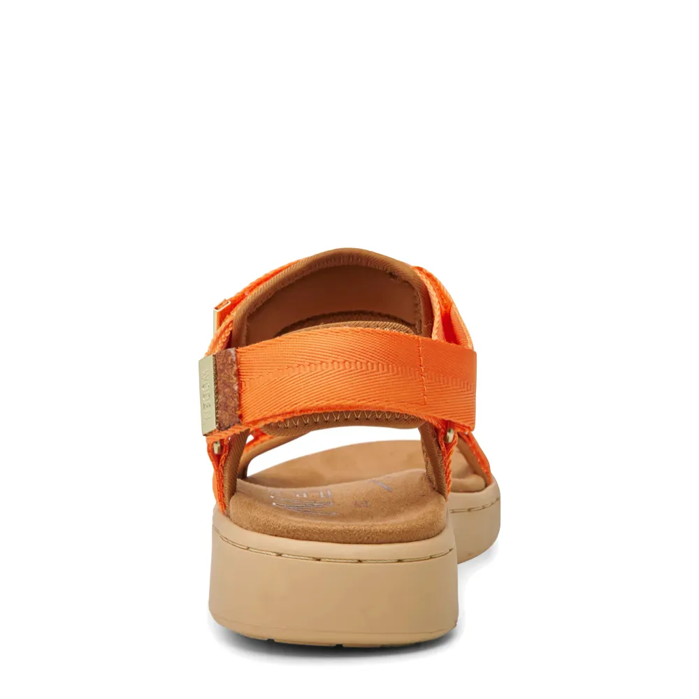 Woden Women's Line Strap Sandal in Tiger Orange