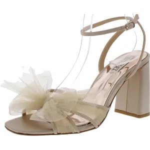Womens Bow Satin Ankle Strap