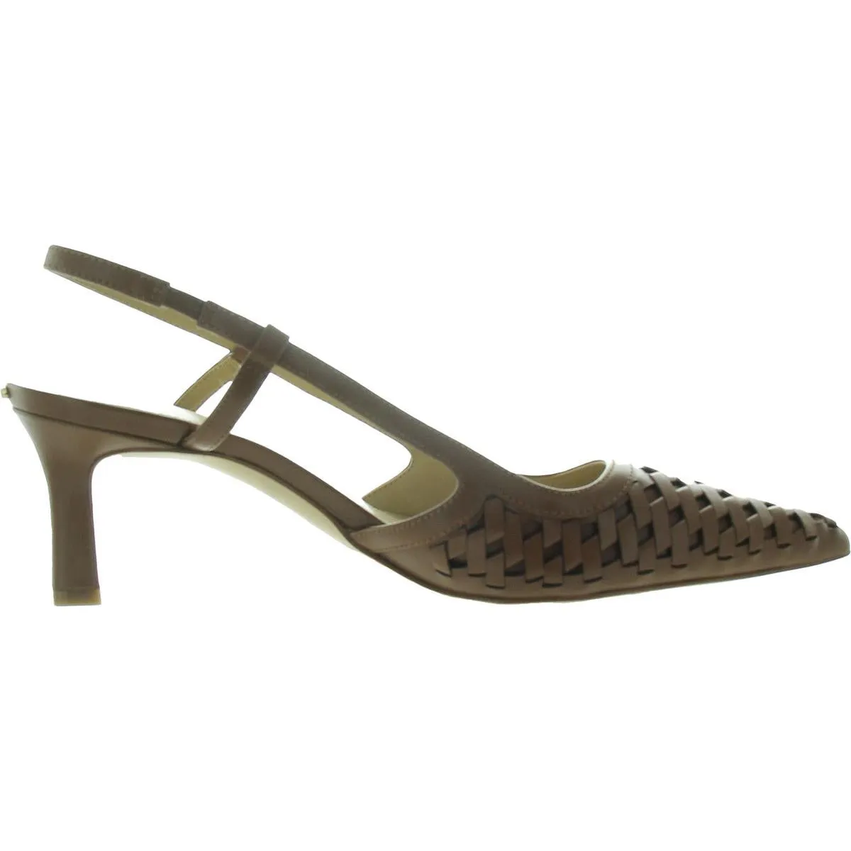 Womens Braided Leather Slingback Heels