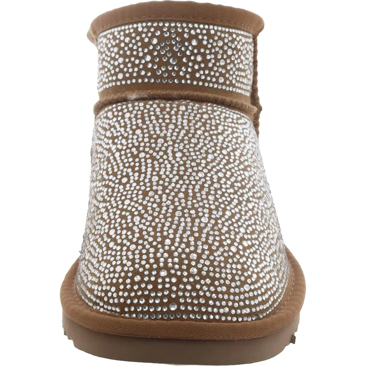 Womens Canvas Rhinestone Shearling Boots
