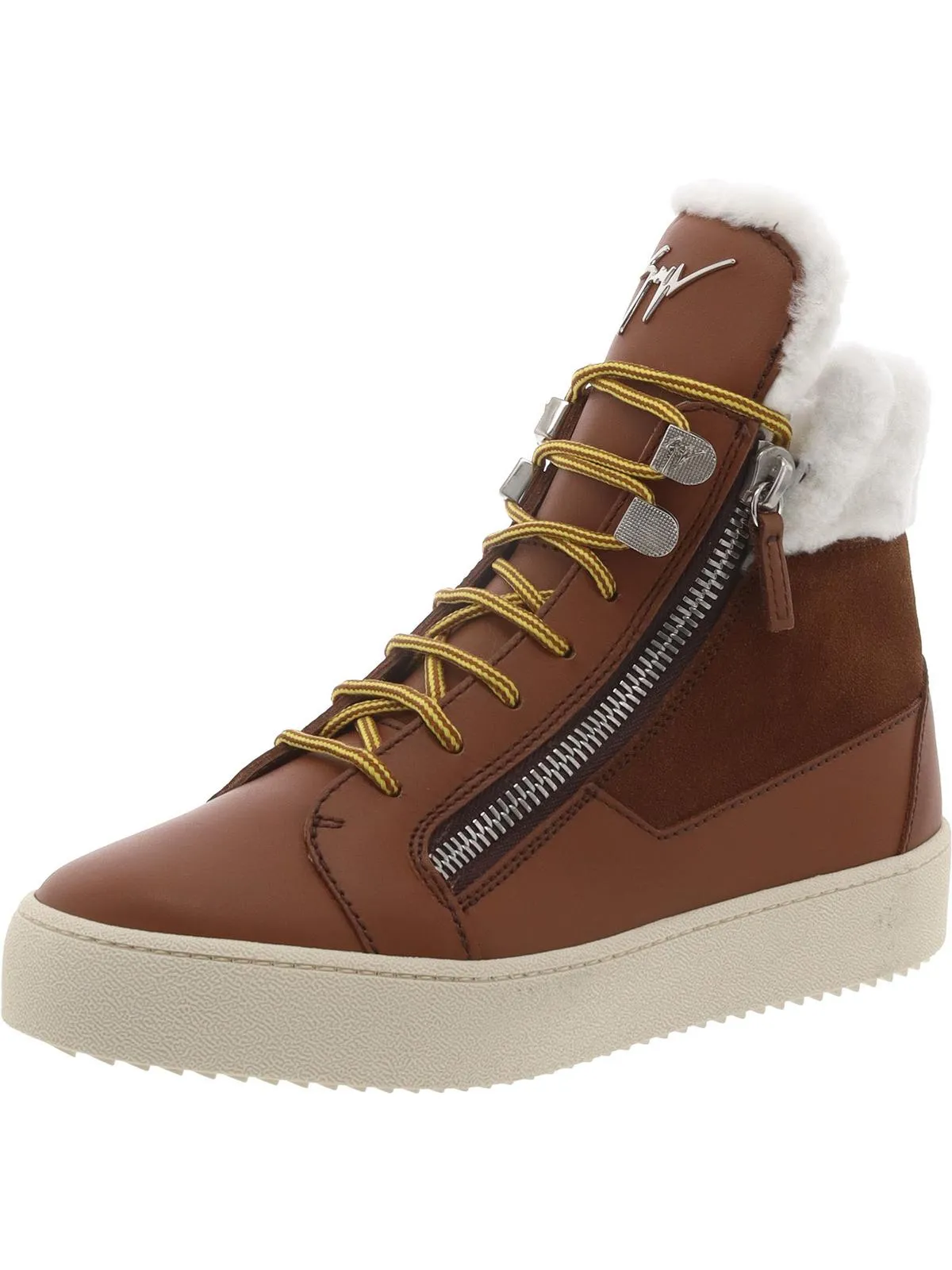 Womens Double Zipper Fur Lined Ankle Boots