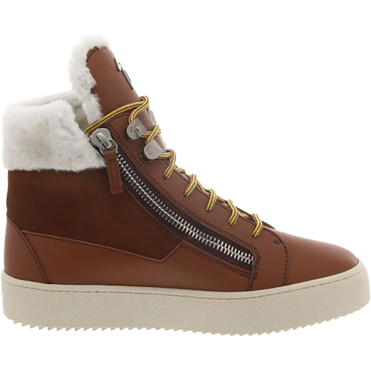 Womens Double Zipper Fur Lined Ankle Boots