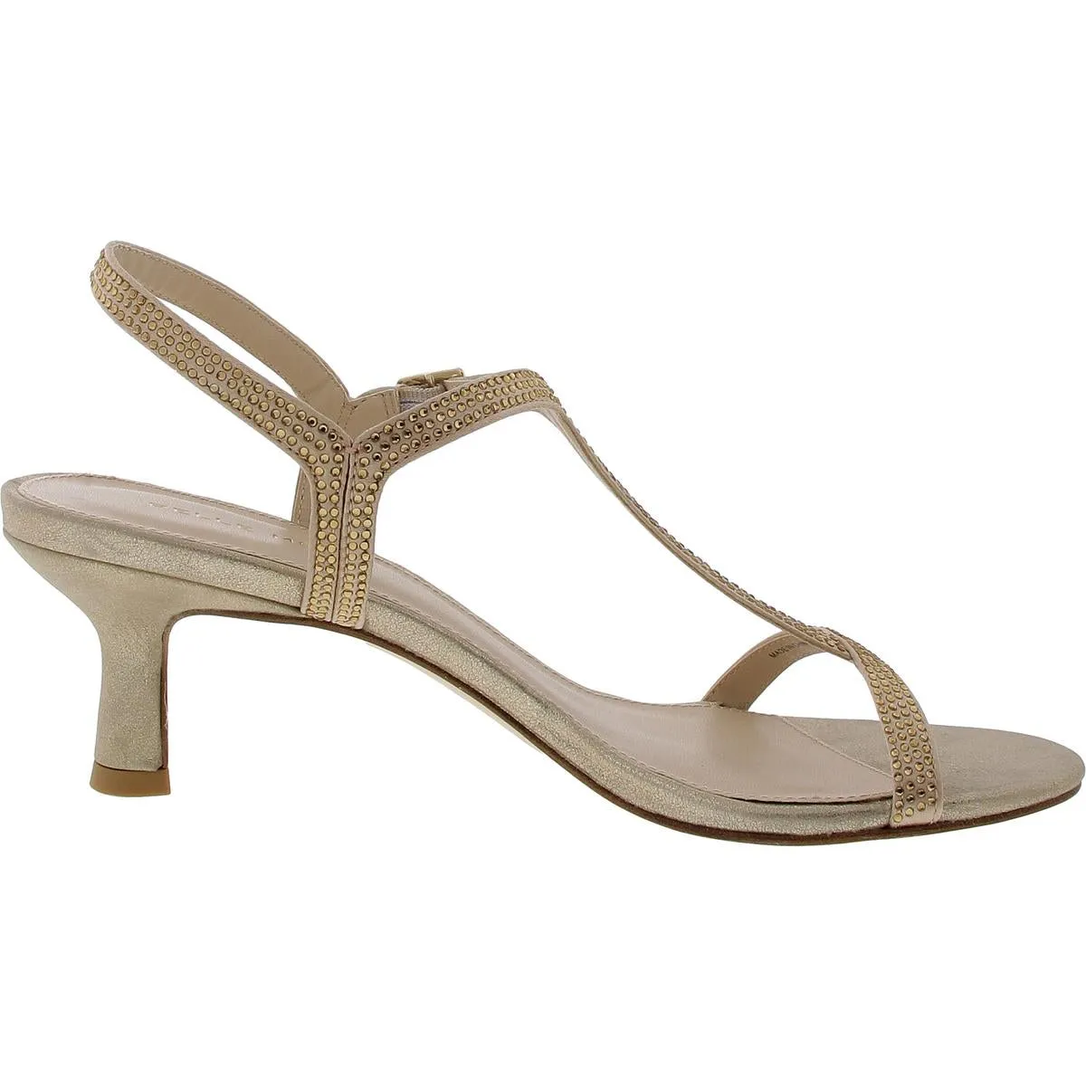 Womens Embellished Faux Suede Ankle Strap