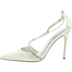 Womens Embellished Textured Ankle Strap