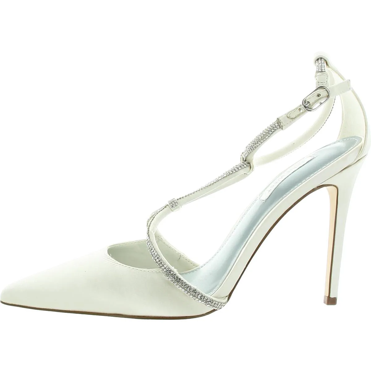 Womens Embellished Textured Ankle Strap