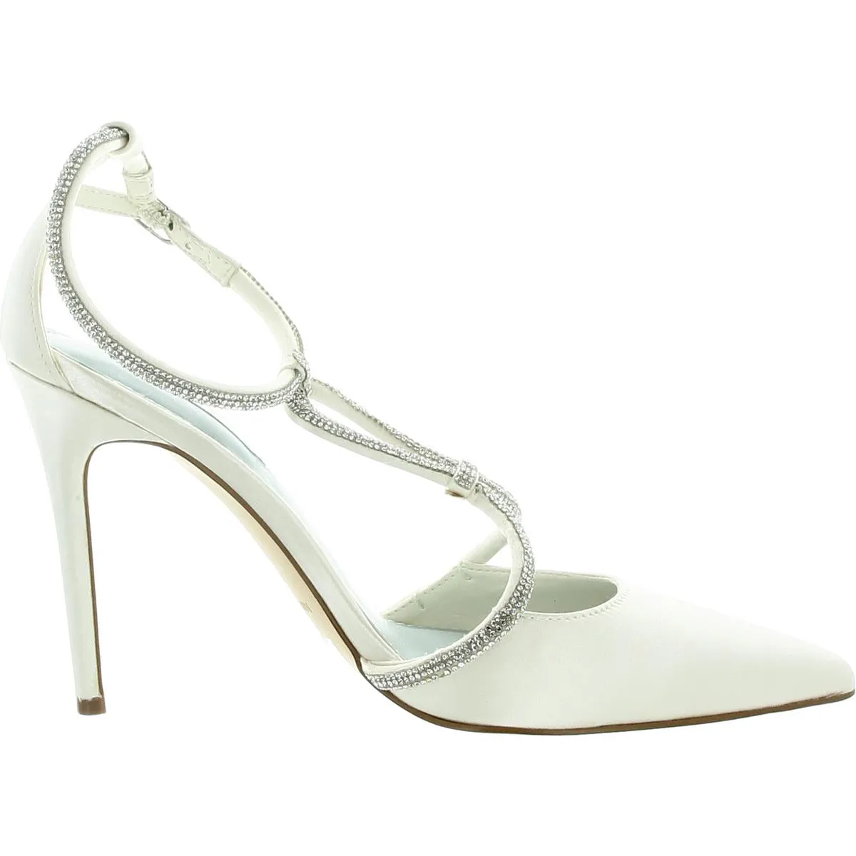 Womens Embellished Textured Ankle Strap
