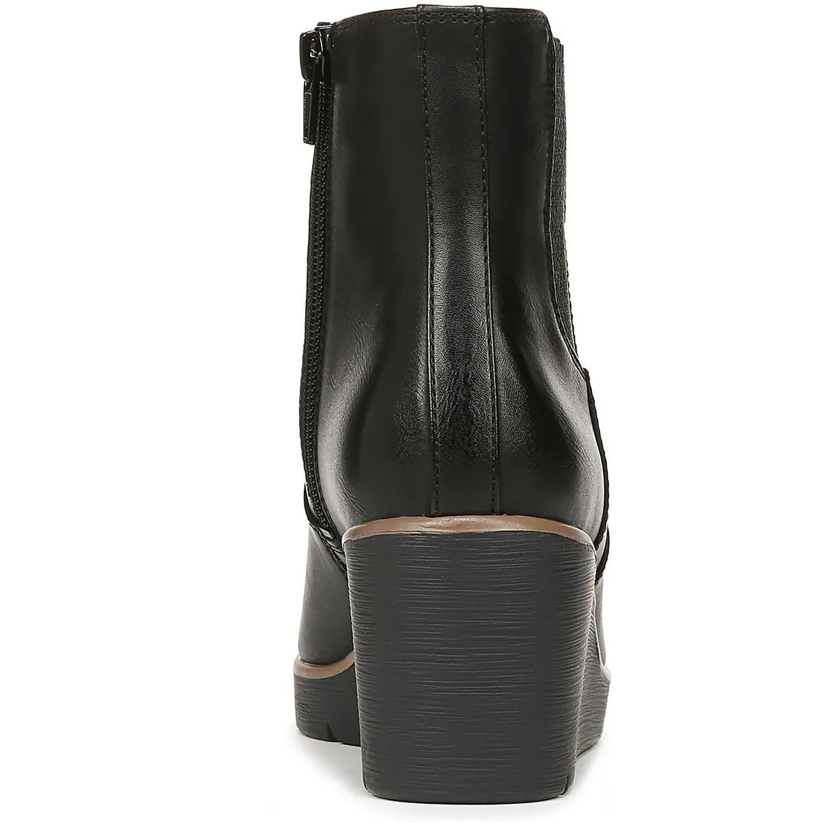 Womens Faux Leather Almond Toe Ankle Boots
