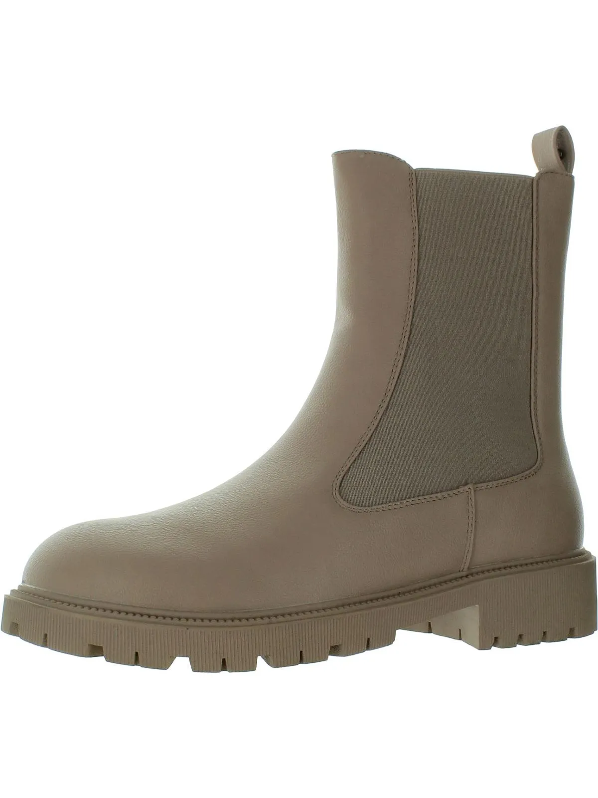 Womens Faux Leather Ankle Chelsea Boots