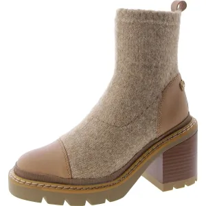 Womens Faux Leather Cushioned Footbed Ankle Boots
