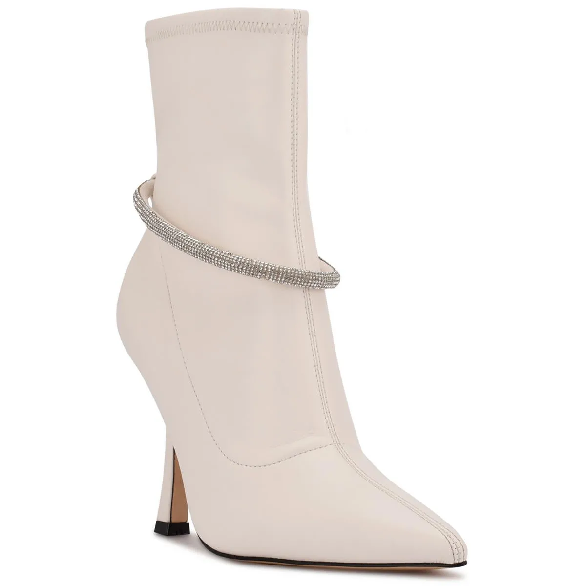 Womens Faux Leather Laceless Ankle Boots