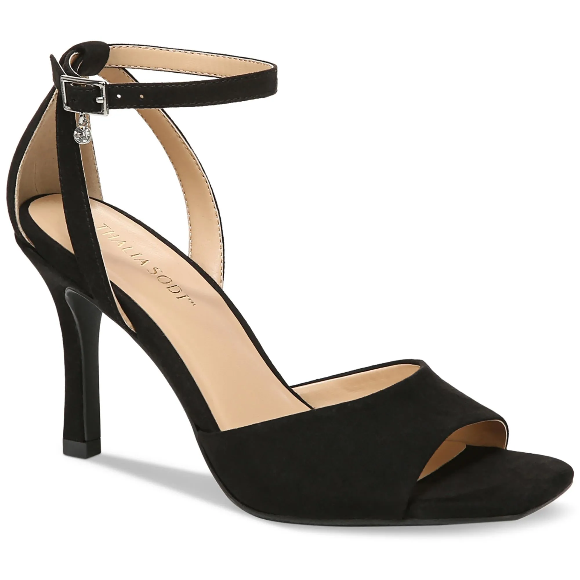 Womens Faux Suede Ankle Strap Heels