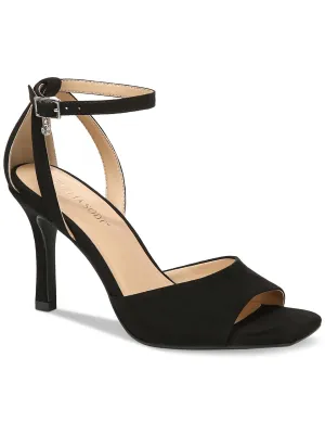 Womens Faux Suede Ankle Strap Heels