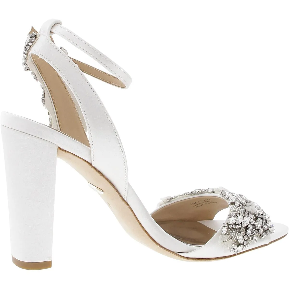 Womens Jeweled Leather Ankle Strap