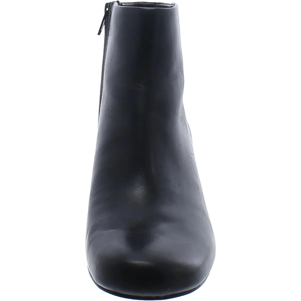 Womens Leather Block Heel Ankle Boots