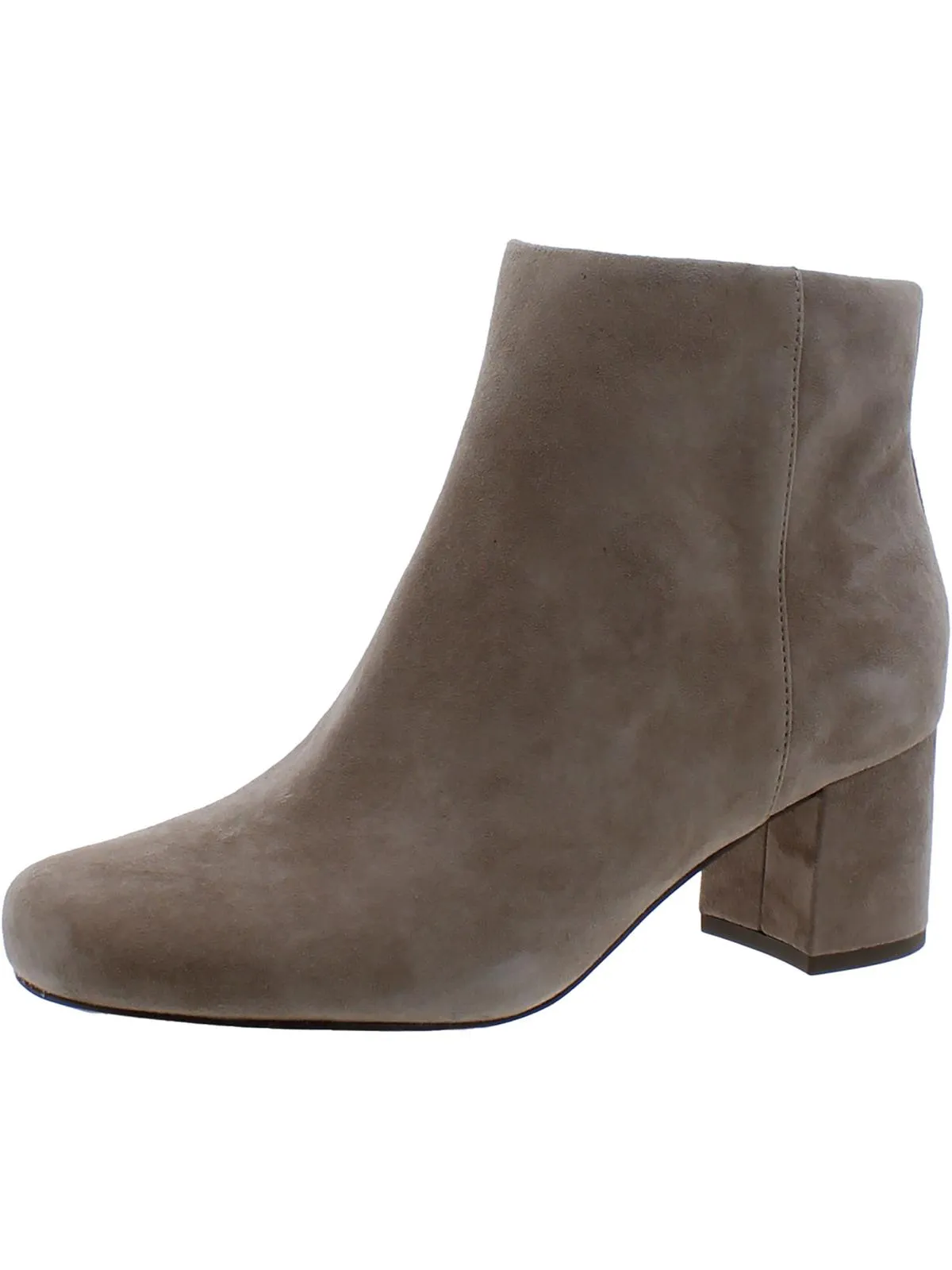 Womens Leather Block Heel Ankle Boots
