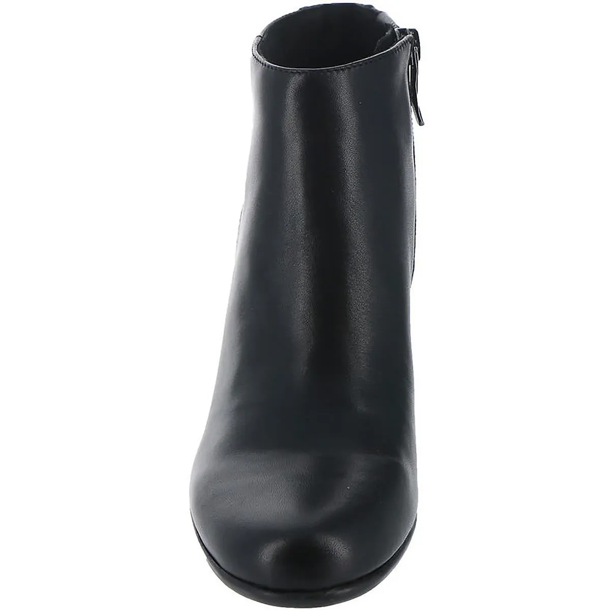 Womens Leather Block Heel Ankle Boots