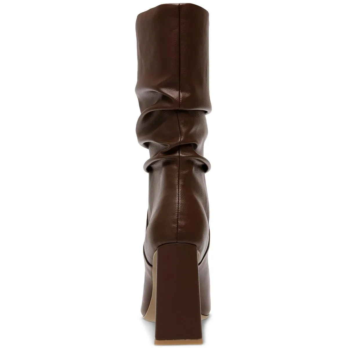 Womens Leather High Heel Mid-Calf Boots