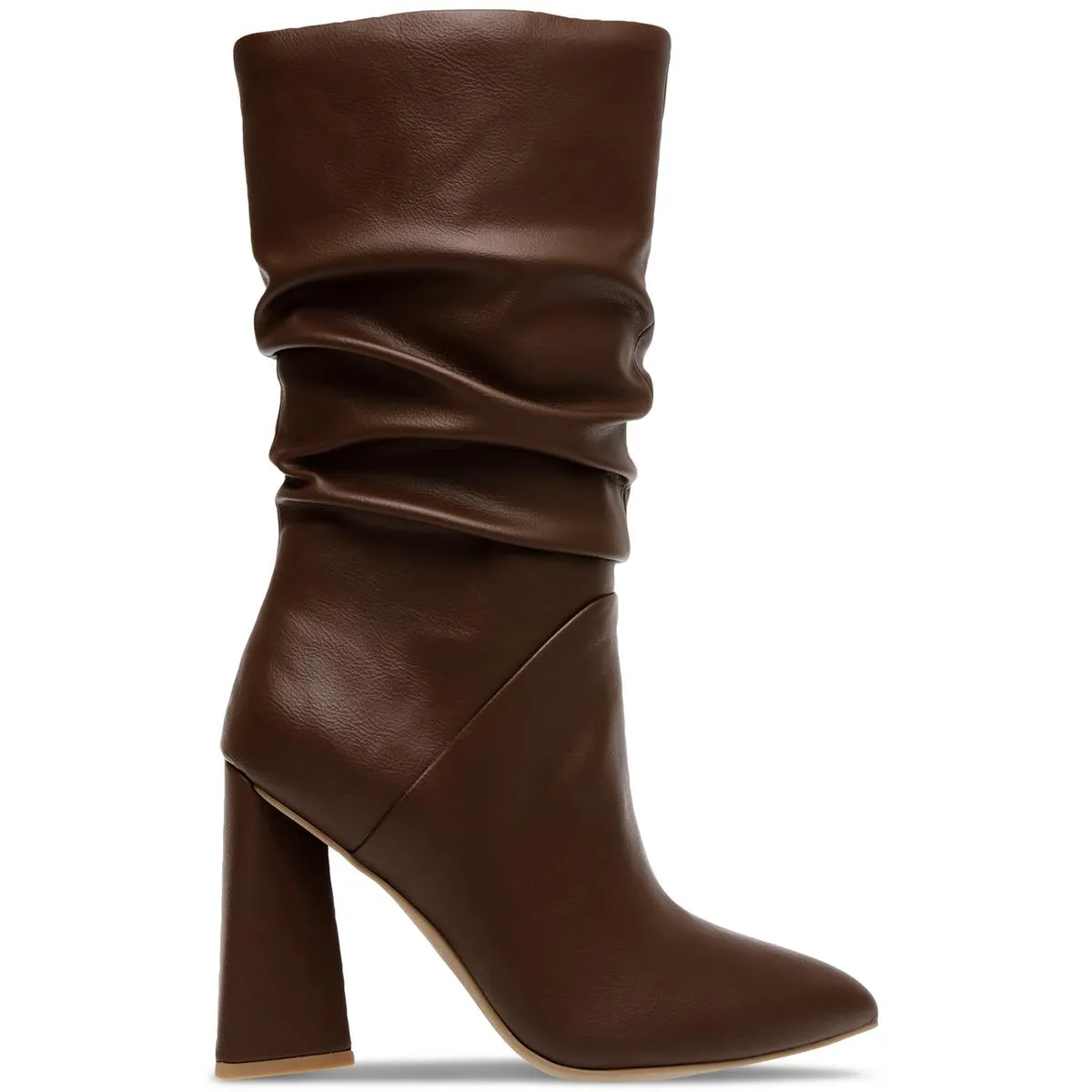 Womens Leather High Heel Mid-Calf Boots