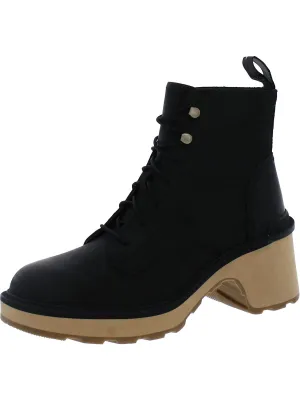 Womens Leather Lace Up Ankle Boots