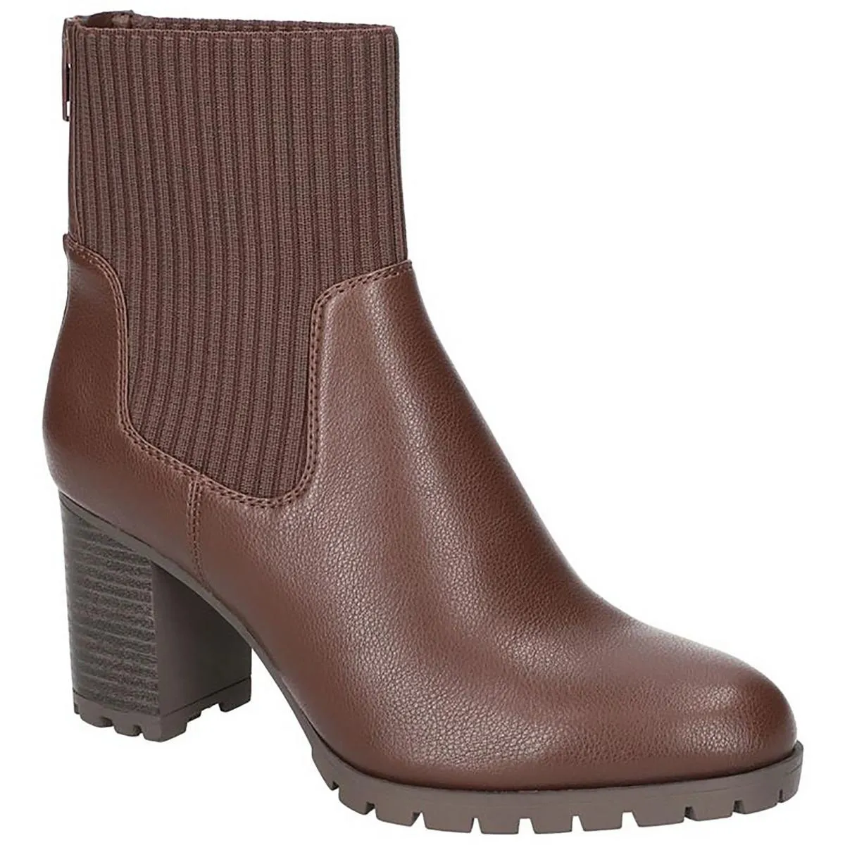 Womens Man Made Block Heel Ankle Boots