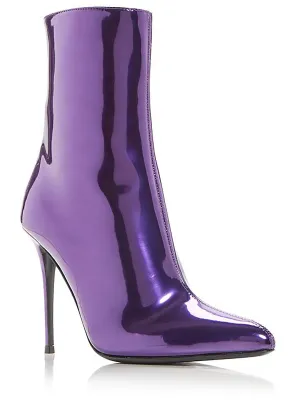 Womens Patent Leather Stilletto Ankle Boots