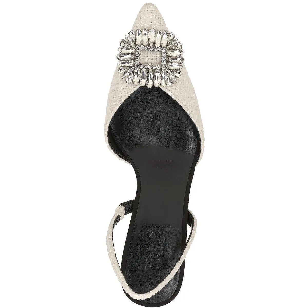Womens Rhinestone Ankle Strap Slingback Heels