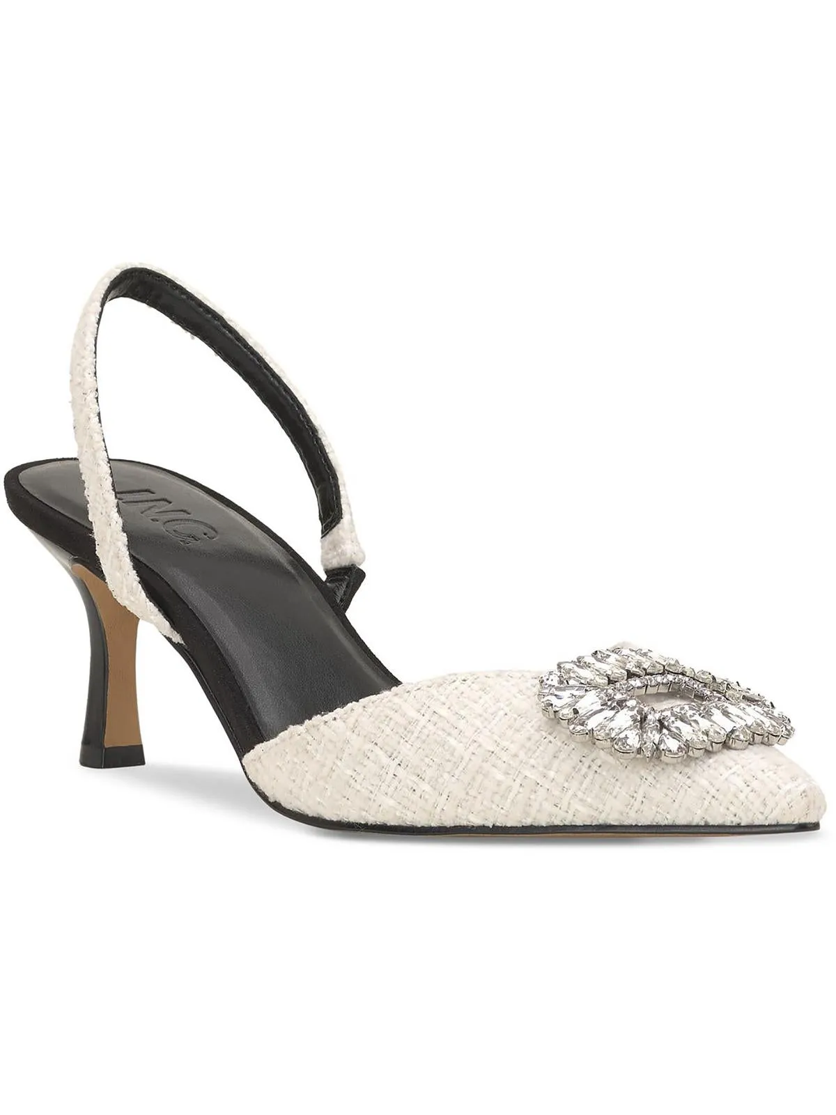 Womens Rhinestone Ankle Strap Slingback Heels