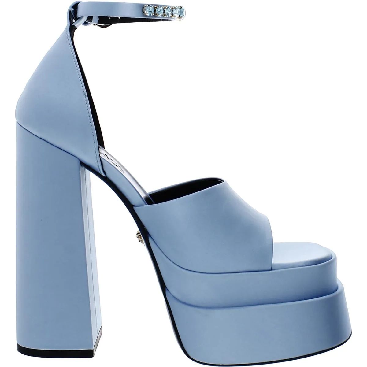 Womens Satin Ankle Strap Heels