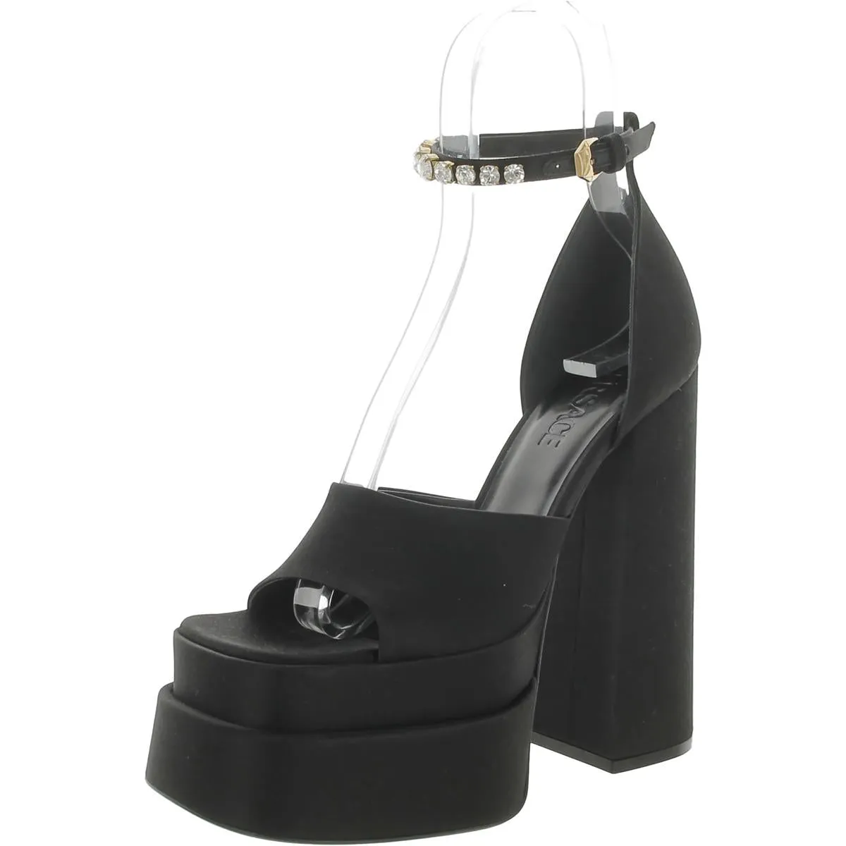 Womens Satin Ankle Strap Heels