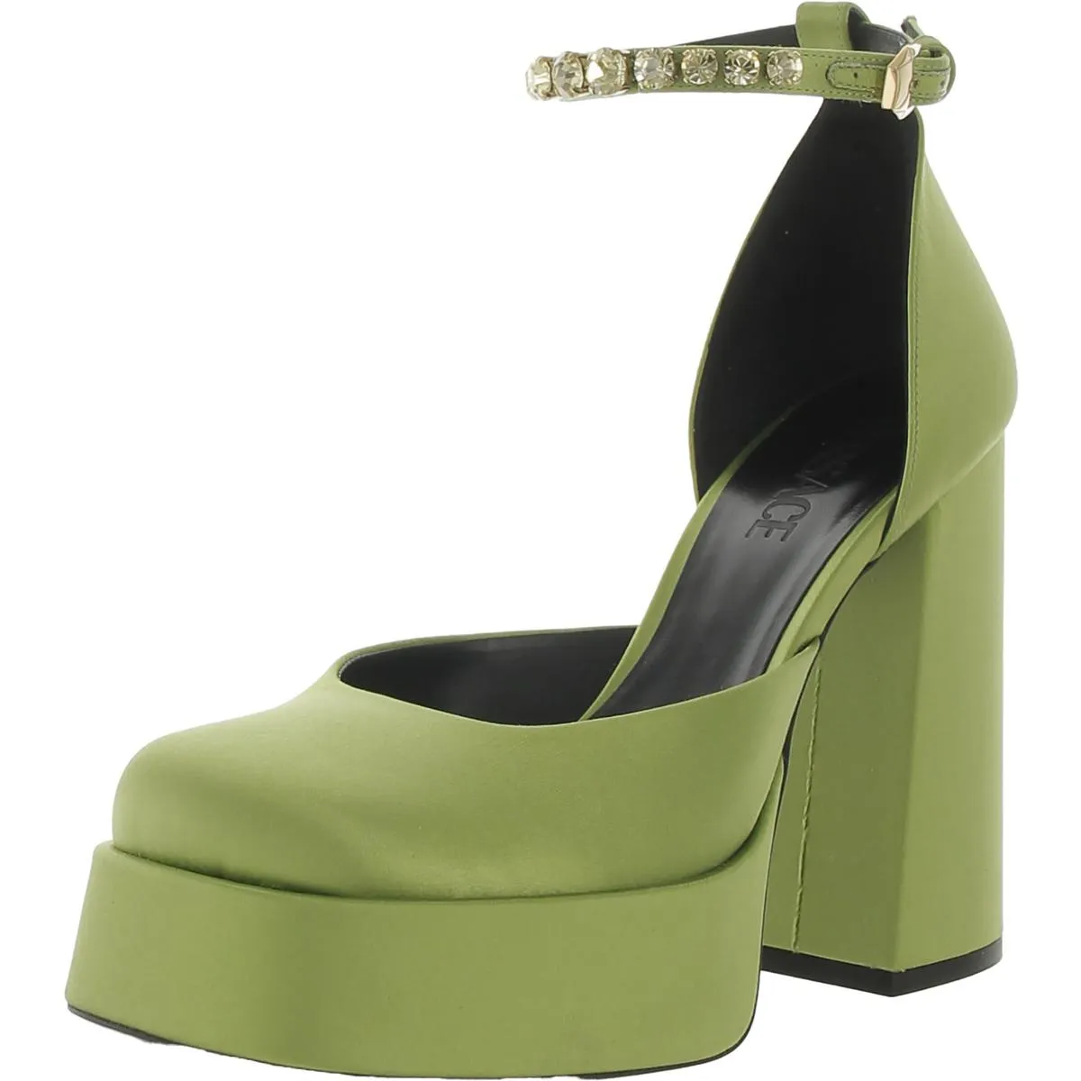 Womens Satin Ankle Strap Heels