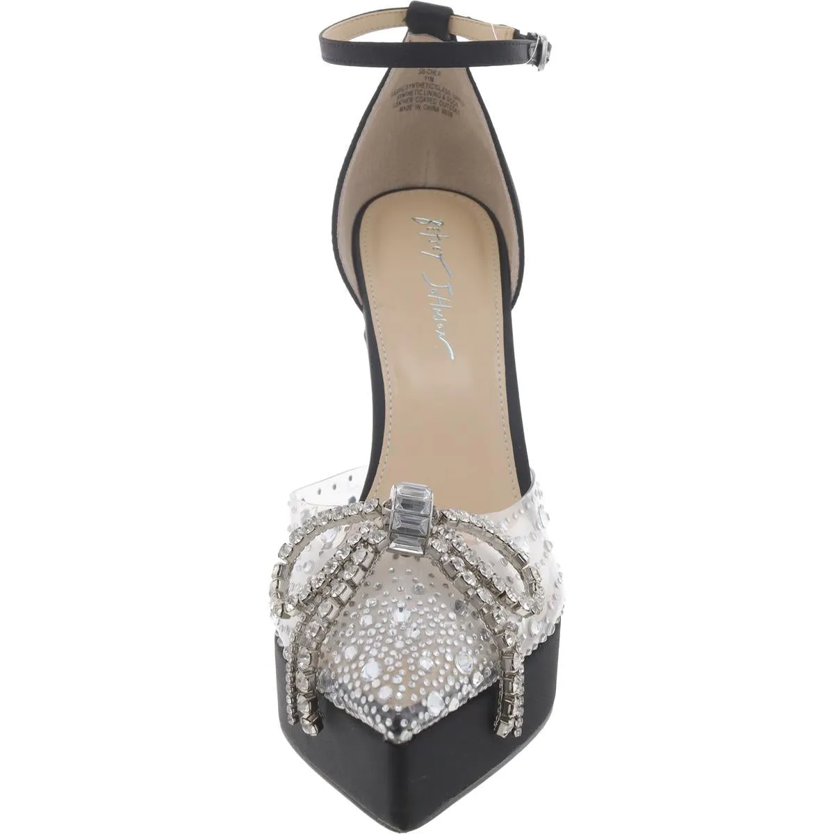 Womens Satin Embellished Platform Heels