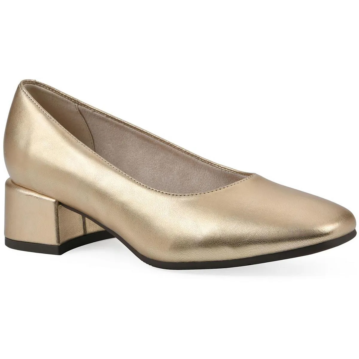 Womens Solid Manmade Block Heels