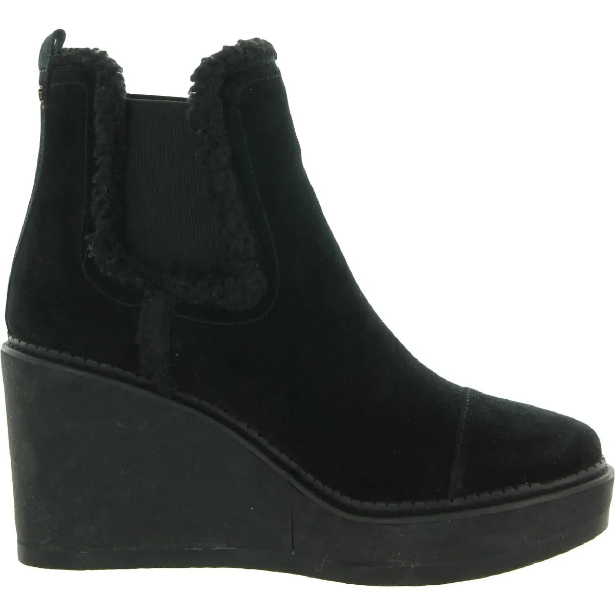 Womens Suede Faux Fur lined Ankle Boots