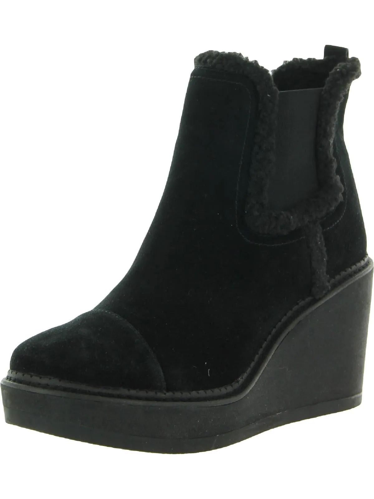 Womens Suede Faux Fur lined Ankle Boots