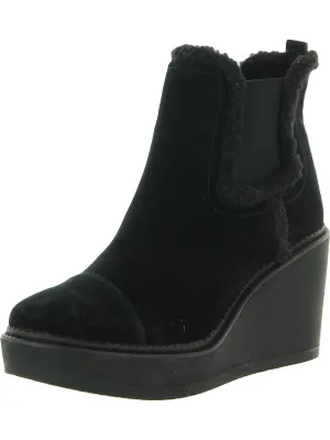 Womens Suede Faux Fur lined Ankle Boots