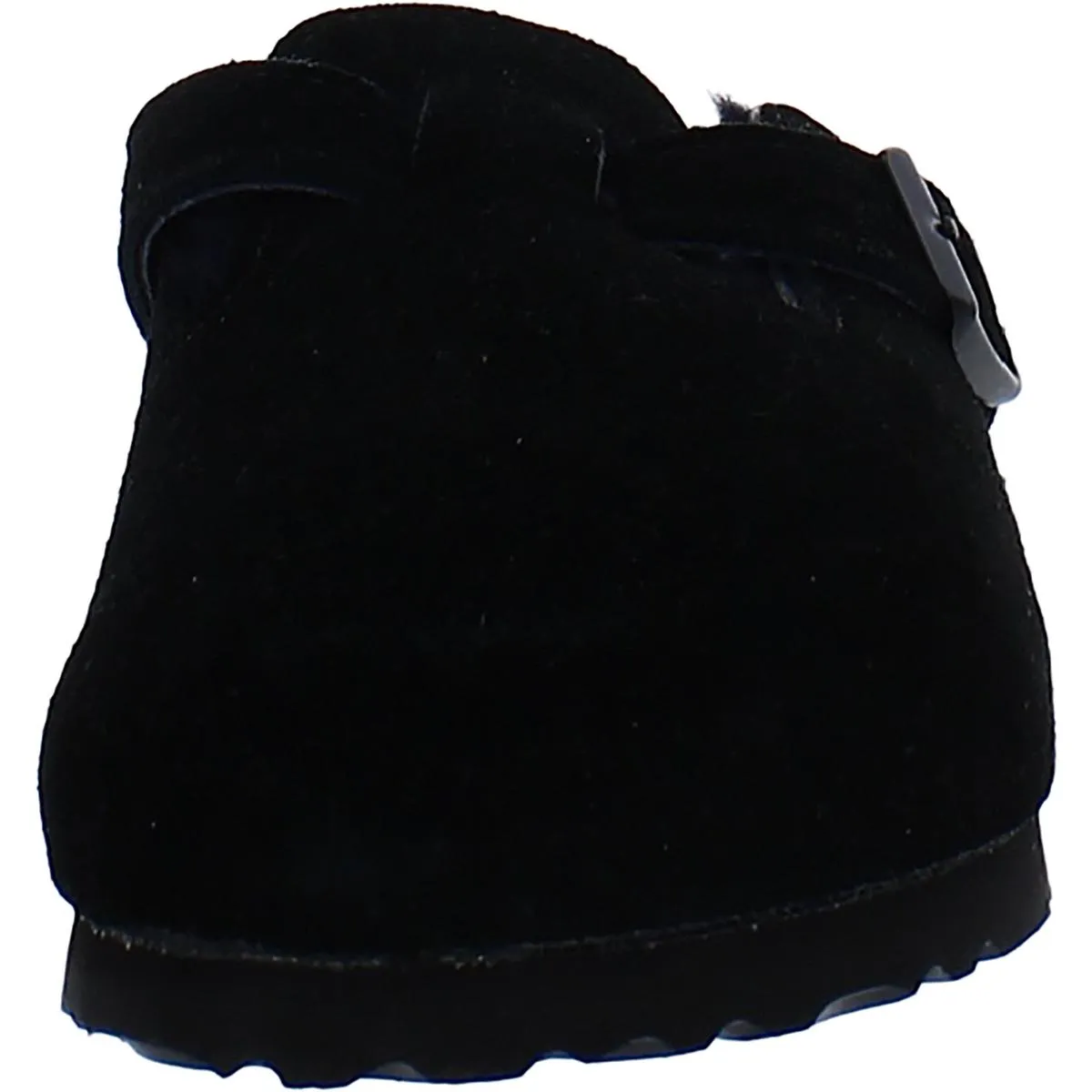 Womens Suede Shearling Lined Slide Sandals