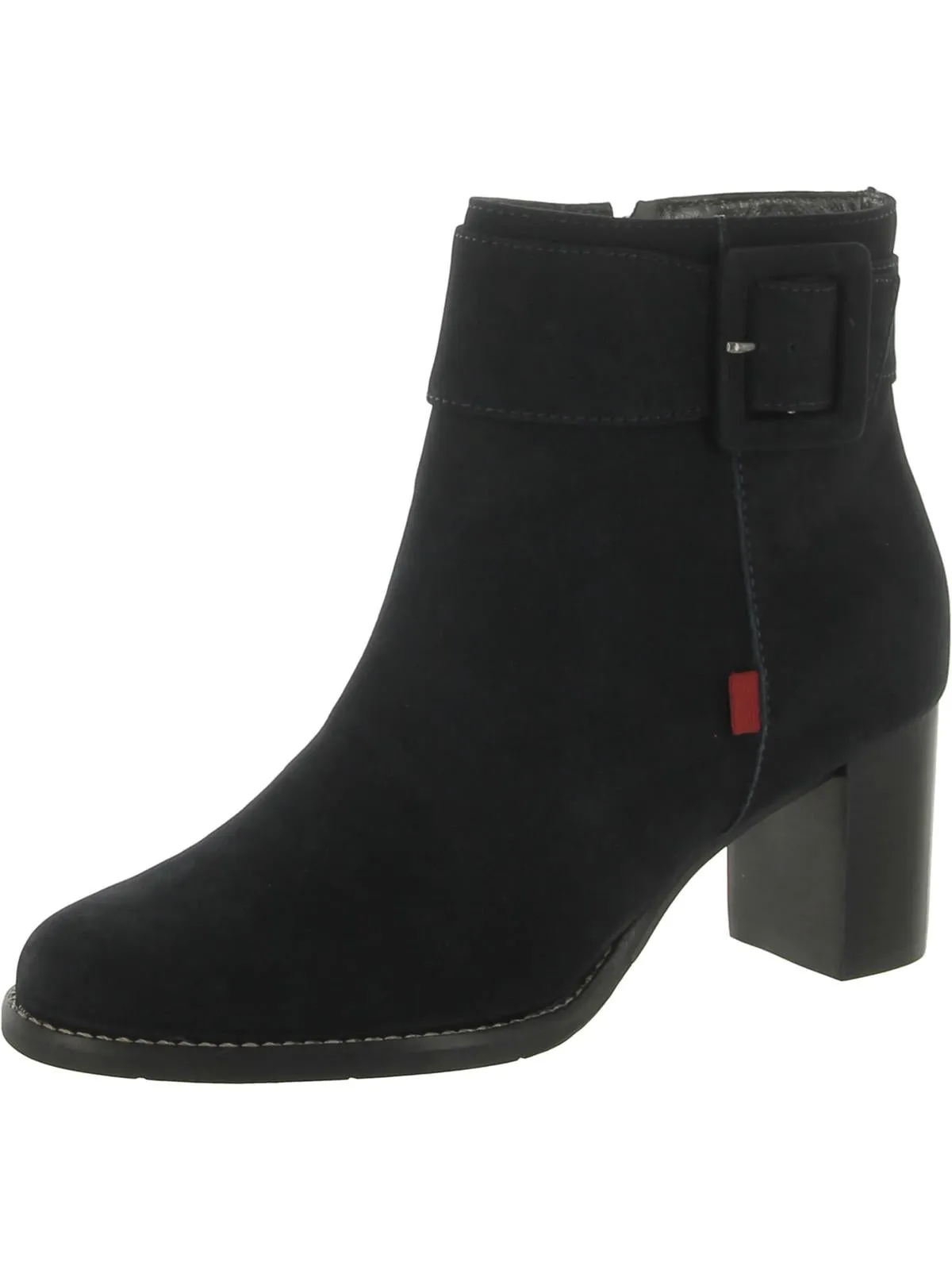 Wooster Womens Leather Stacked Heel Ankle Boots