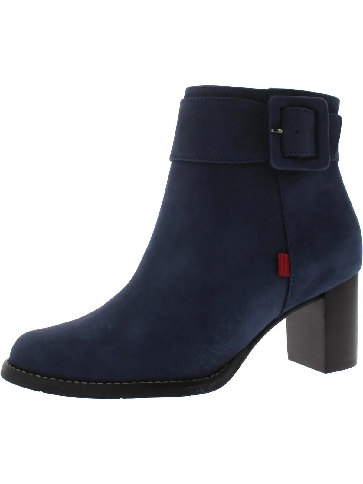 Wooster Womens Leather Stacked Heel Ankle Boots