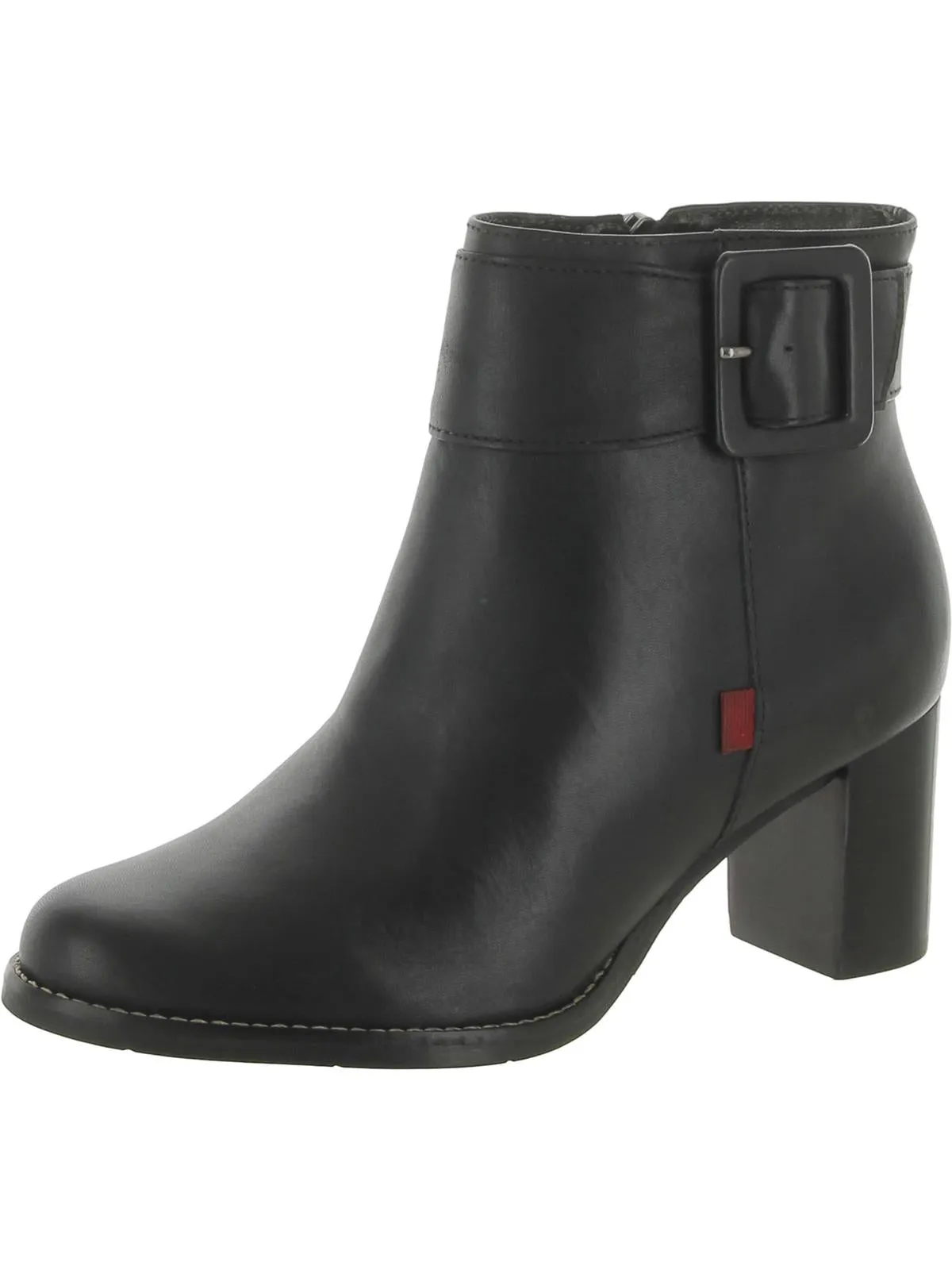 Wooster Womens Leather Stacked Heel Ankle Boots