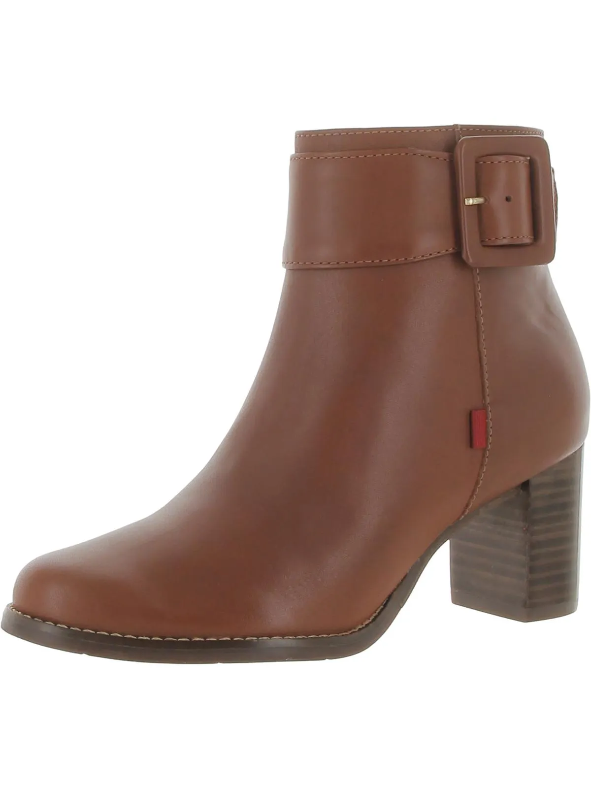 Wooster Womens Leather Stacked Heel Ankle Boots