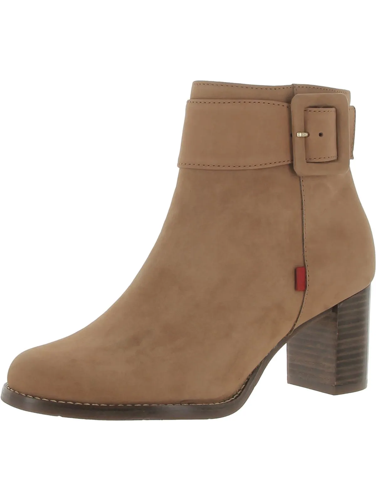 Wooster Womens Leather Stacked Heel Ankle Boots