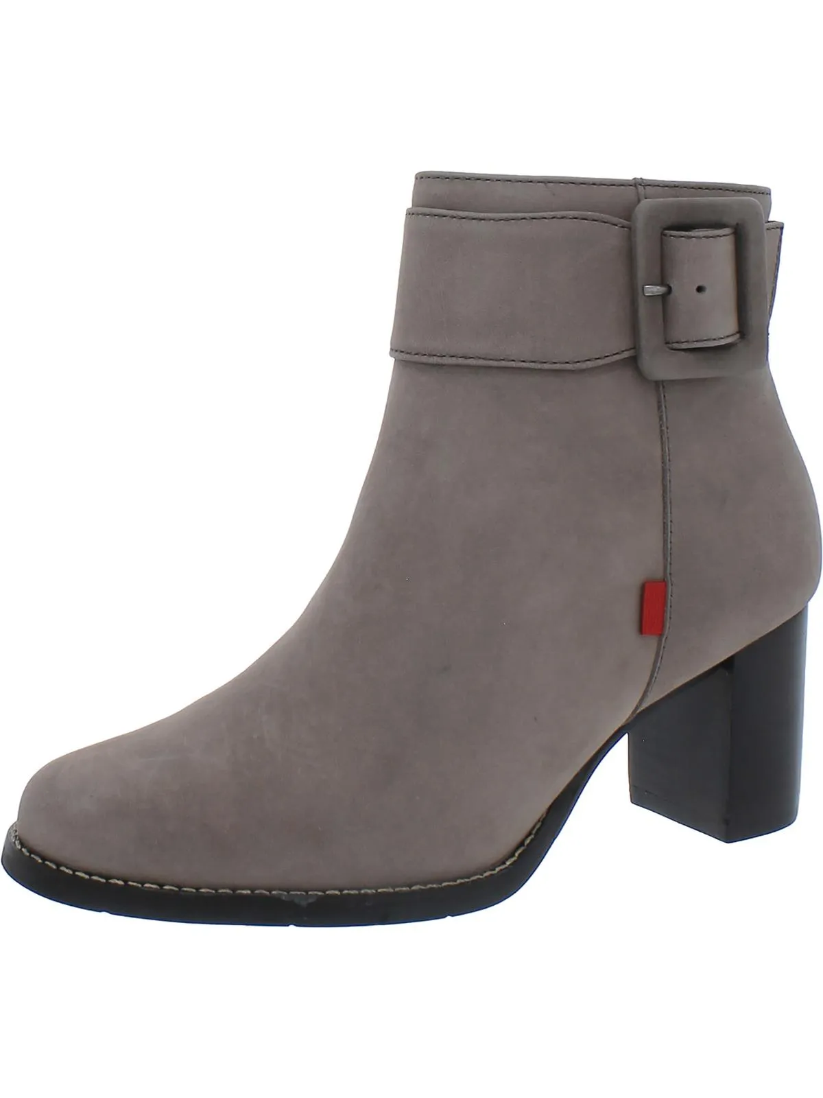 Wooster Womens Leather Stacked Heel Ankle Boots