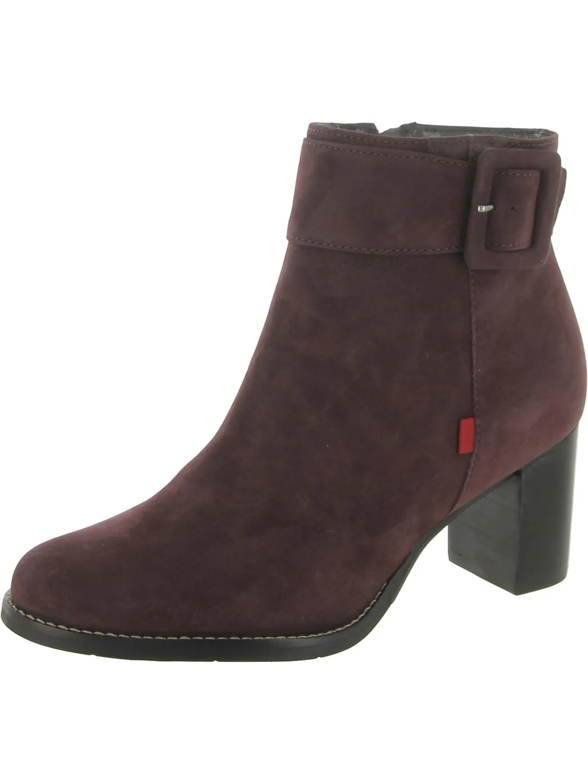 Wooster Womens Leather Stacked Heel Ankle Boots