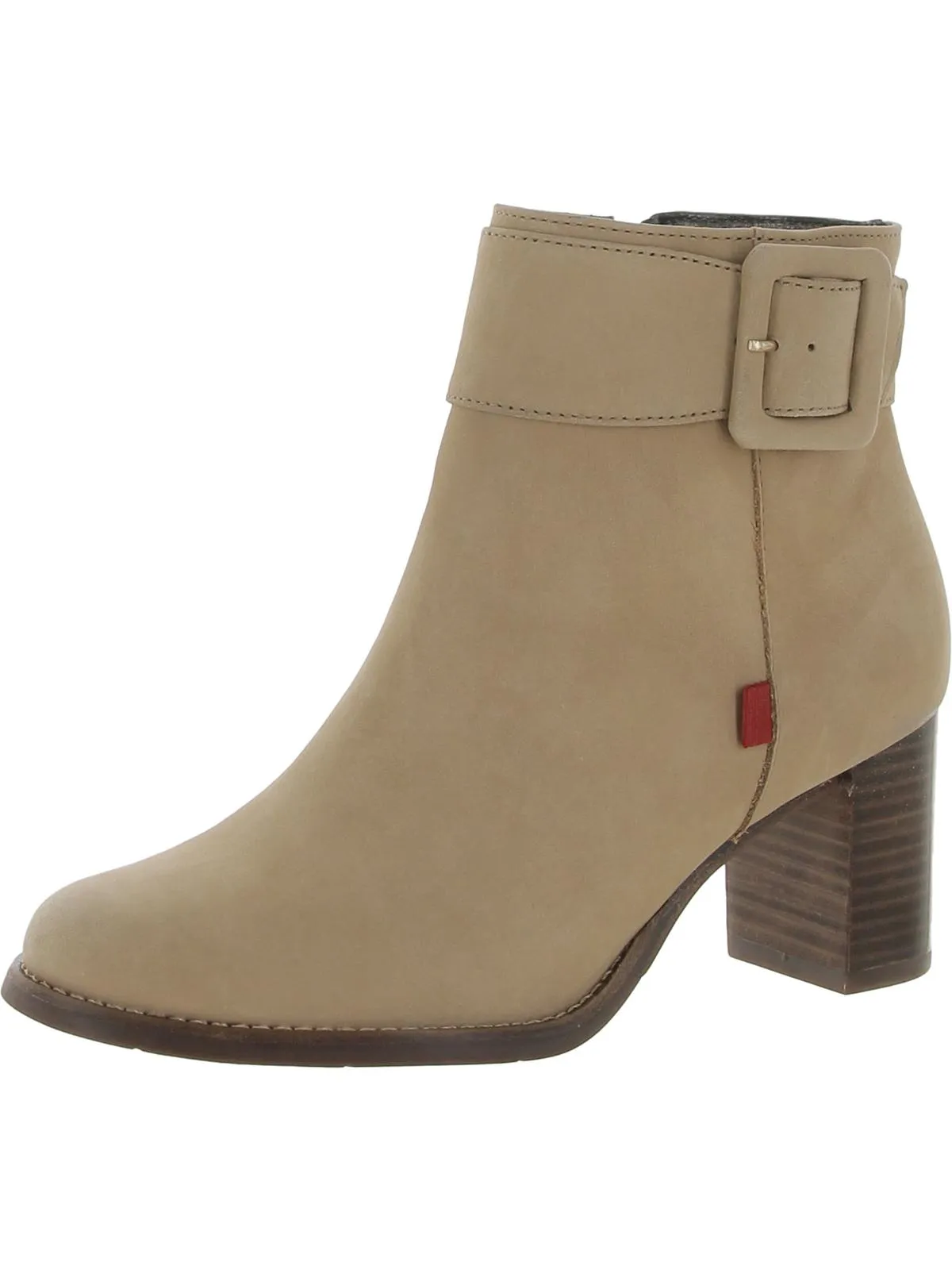 Wooster Womens Leather Stacked Heel Ankle Boots