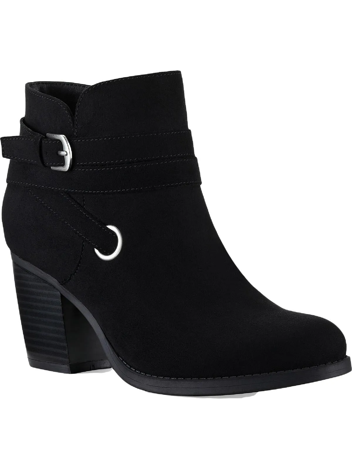 Zolaa Womens Faux Suede Block Heel Ankle Boots