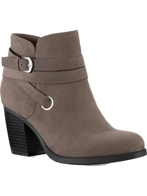 Zolaa Womens Faux Suede Block Heel Ankle Boots
